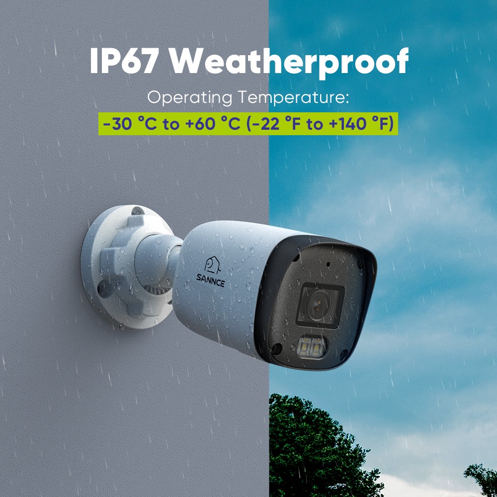 SANNCE 8CH NVR 3MP Audio PoE IP Security Camera System Color Night AI Detection
