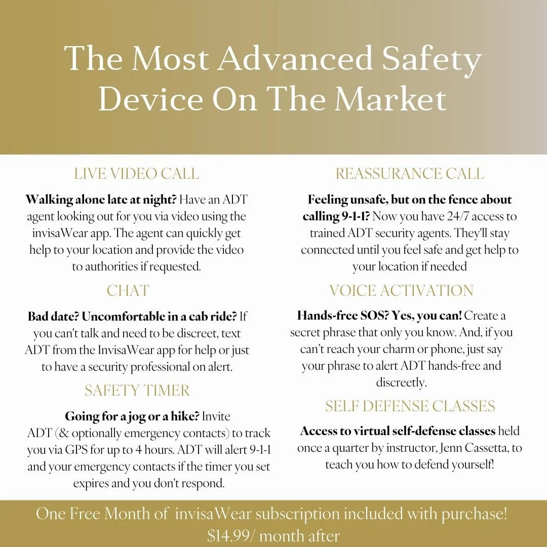 invisaWear Smart Jewelry – Safety Device – Silver Unisex Keychain New-Open Box