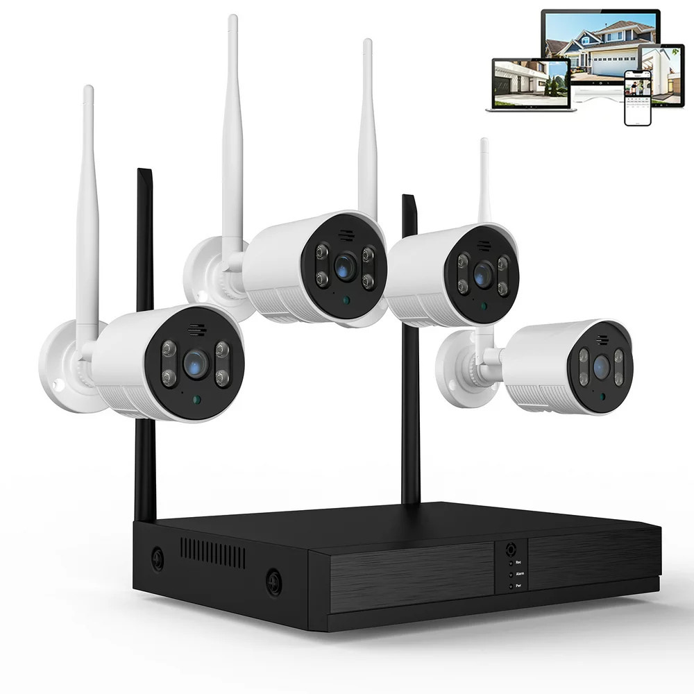 TOPVISION 4Pcs Security Wired Camera System, 8CH 3MP NVR Home Security, 1080P IP