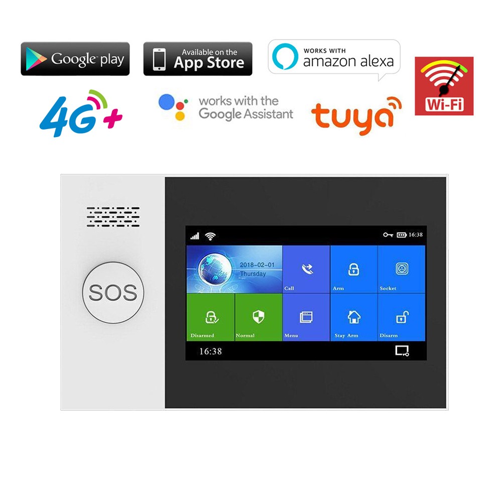 V17 WIFI 4G Internet TUYA APP Wireless Wired Home Security Burglar Alarm System