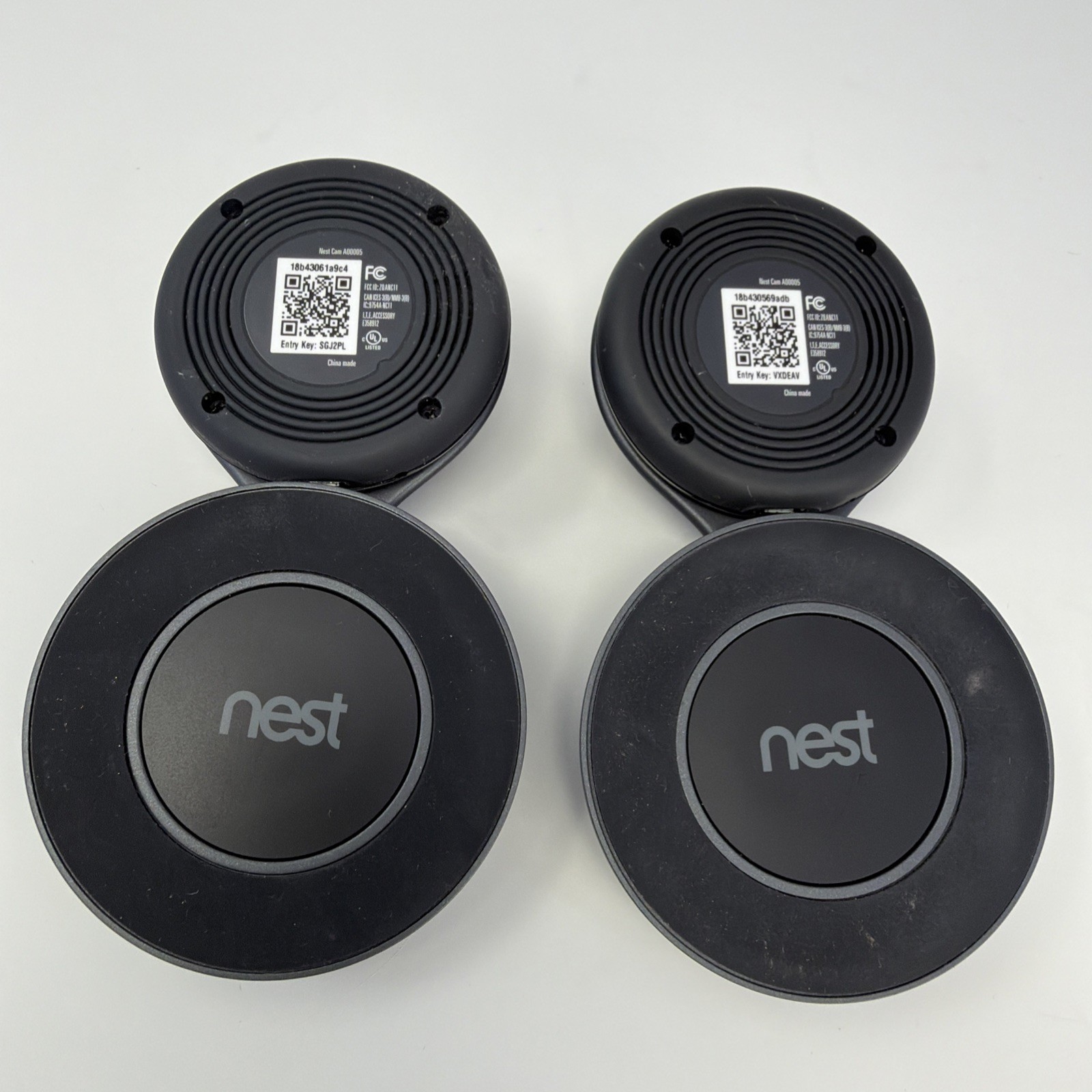 Google Nest Cam Indoor Security Camera A0005 1st Gen W/Stand – No Cord Lot Of 2
