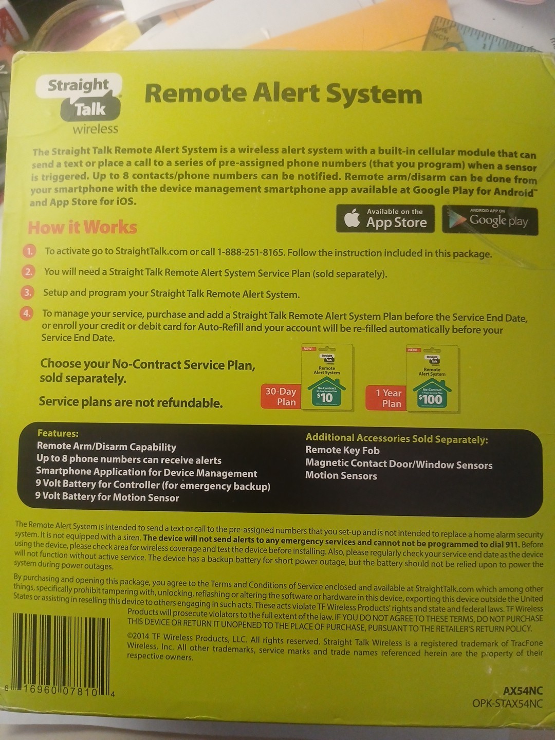 Straight Talk Wireless Remote Alert System