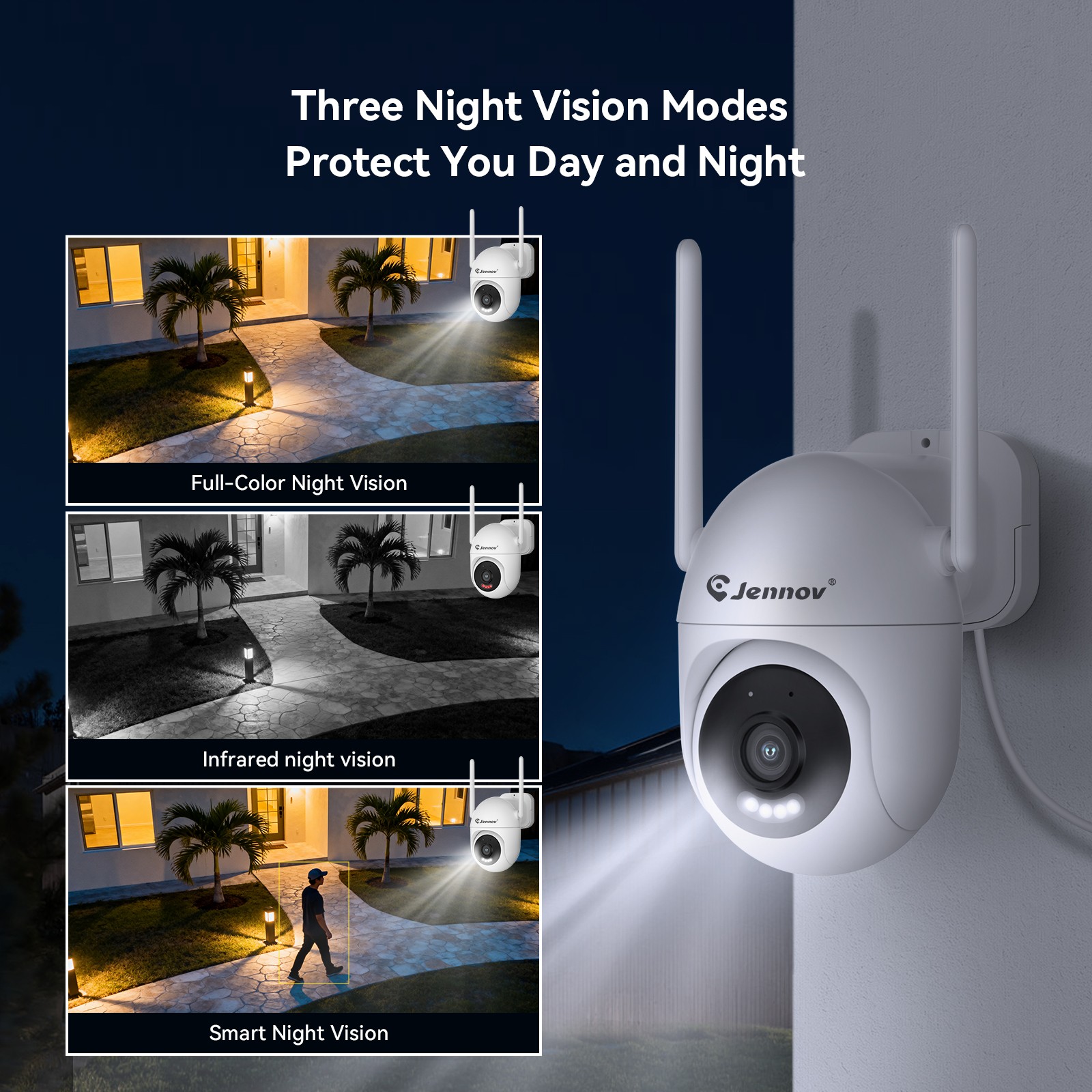 JENNOV Wireless Security Camera System 5MP NVR WIFI Two Way Audio Night Vision