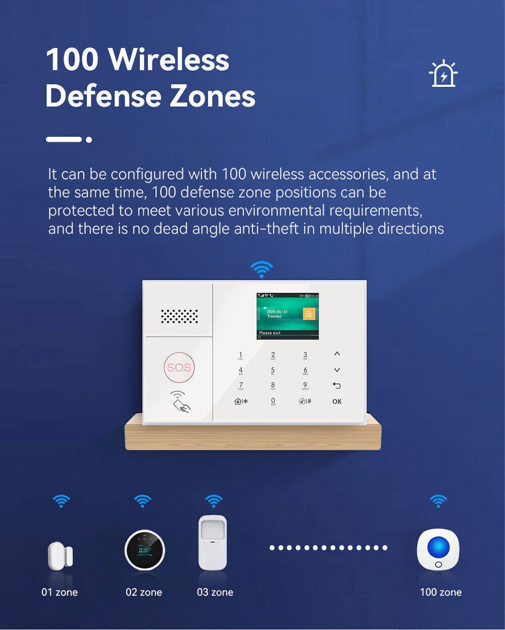 Wireless & Wired WiFi+US 4G Office Home Burglar Security Alarm System TUYA APP