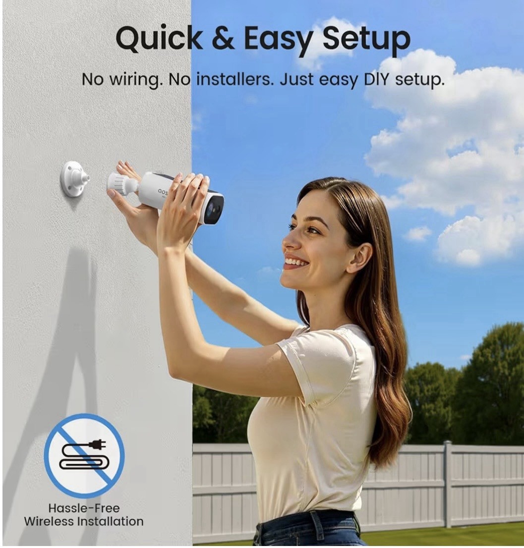2K QHD 3.0-MP Dual-Band Wi-Fi® Quick-Install Outdoor AI-Smart Solar Camera…