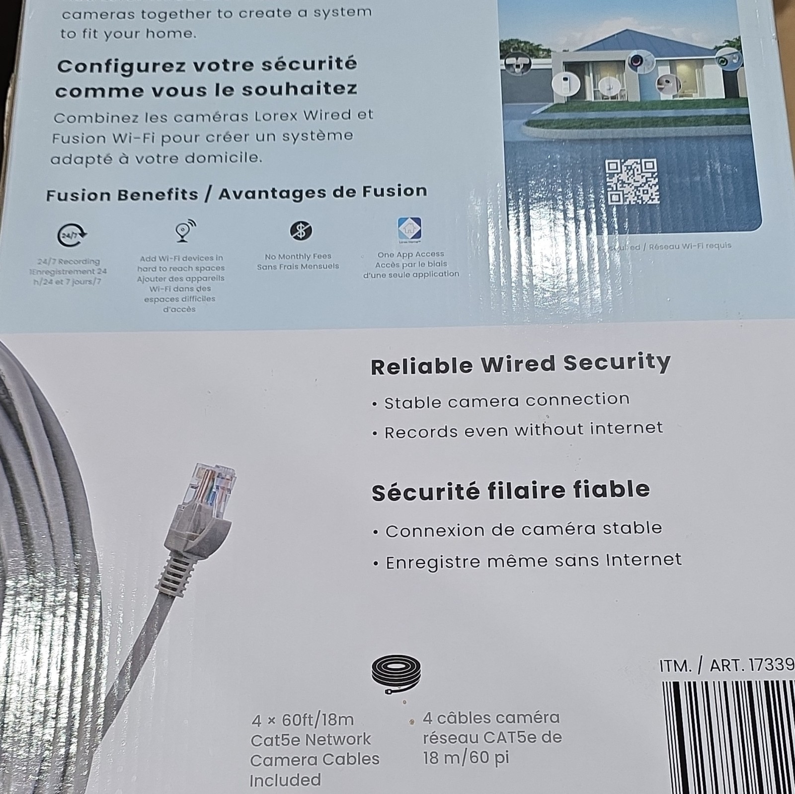 Lorex Fusion 4K Wired NVR Security System 4 Bullet Cameras 2TB Person/Vehicle