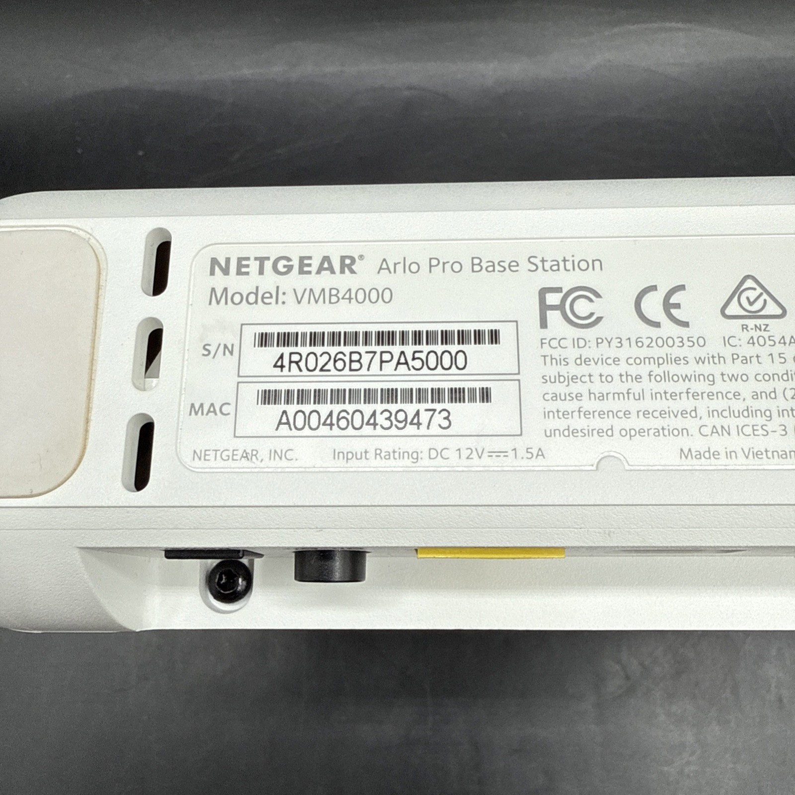 Netgear Arlo Pro VMB4000 Wireless Security Camera Base Station NO AC Adapter