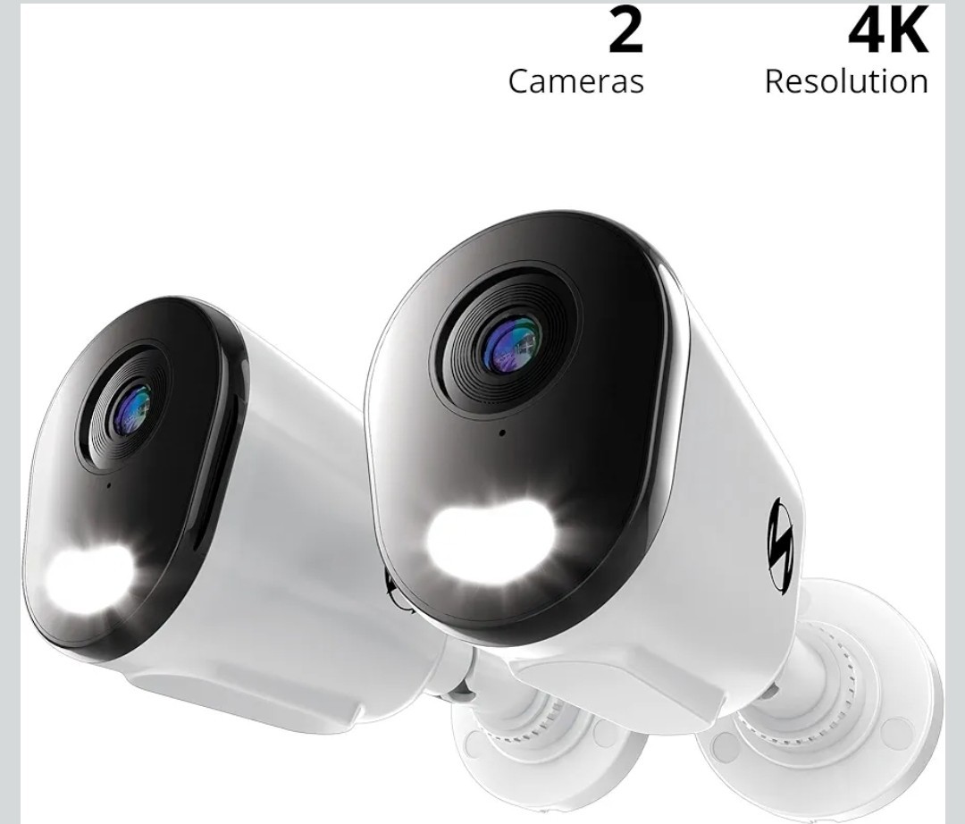 Pair – Night Owl CM-FTN12LS-B, 12MP POE Powered Camera with 60Ft Ethernet Cord