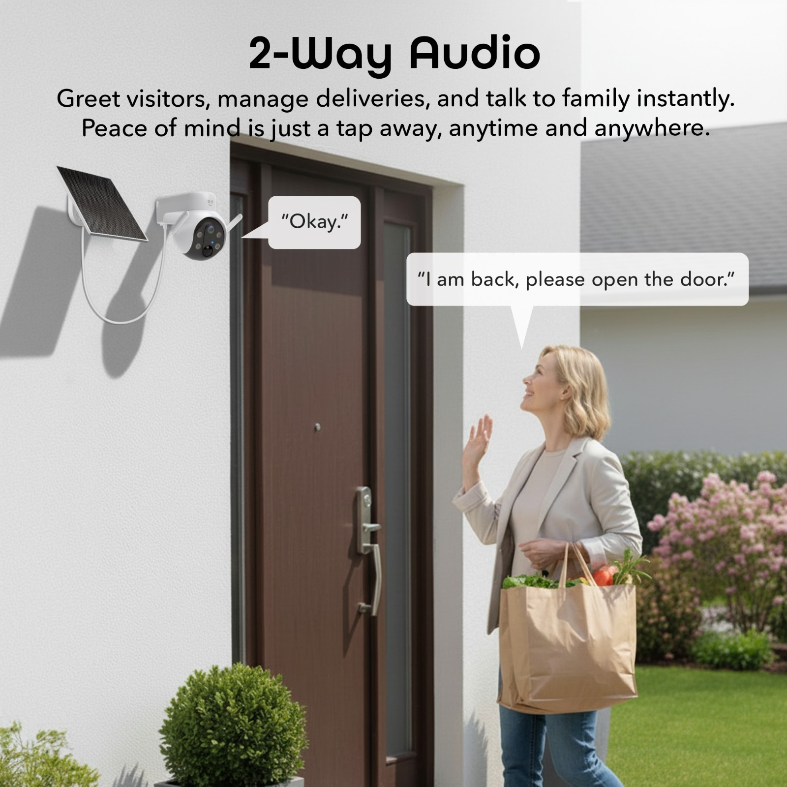 Geeni 3MP PTZ Solar Security Camera 2K WiFi Auto Tracking Outdoor Battery Camera