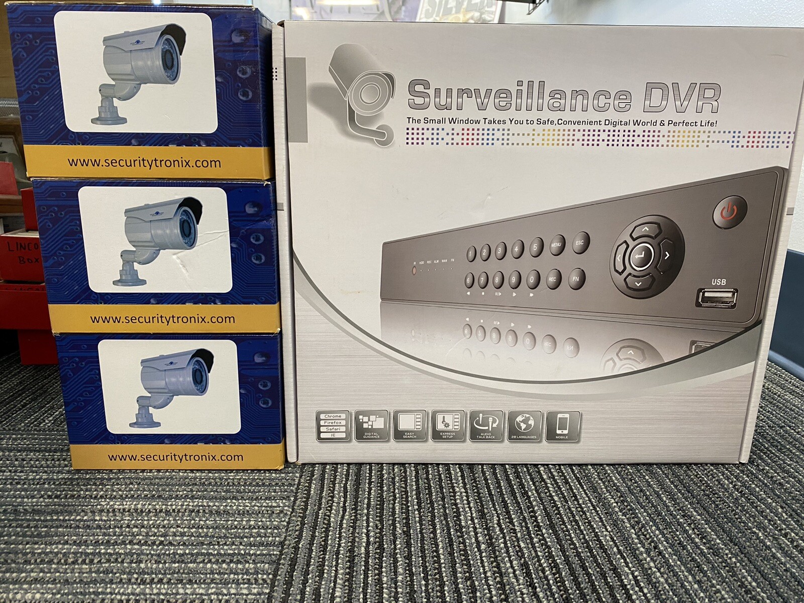 Securitytronix 16 Channel security DVR With 3 cameras (new in box)