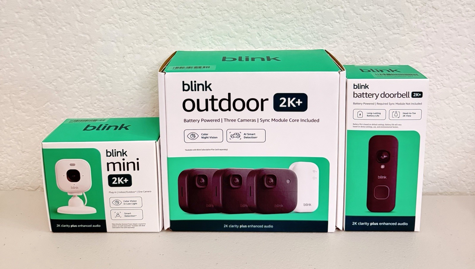 NEW Blink 2K Whole Home Bundle, 3 Outdoor, 1 Indoor And 1 Doorbell Cameras