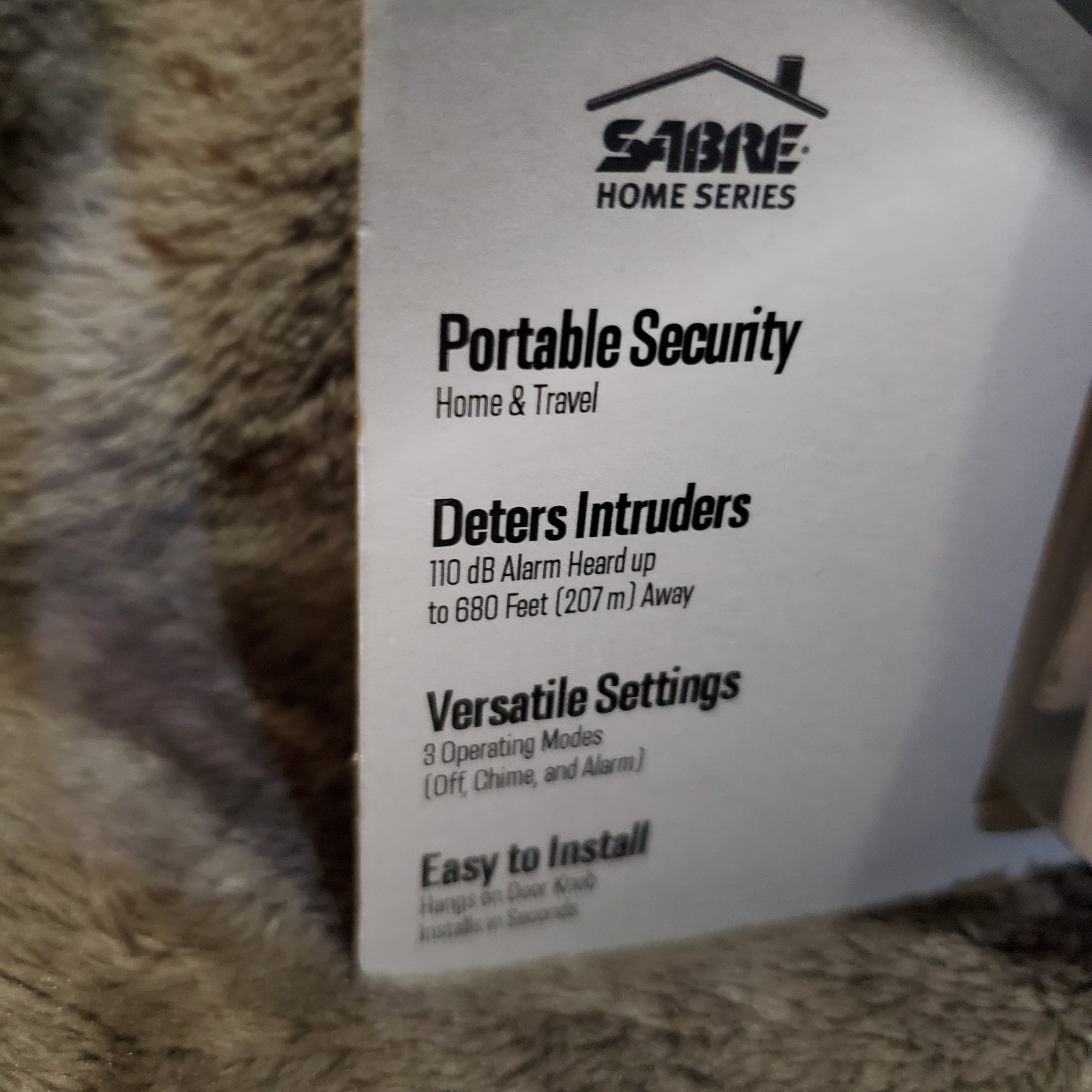 Sabre Door Handle Security Alarm With 2 Detection 3 Operating Modes 110db Sound