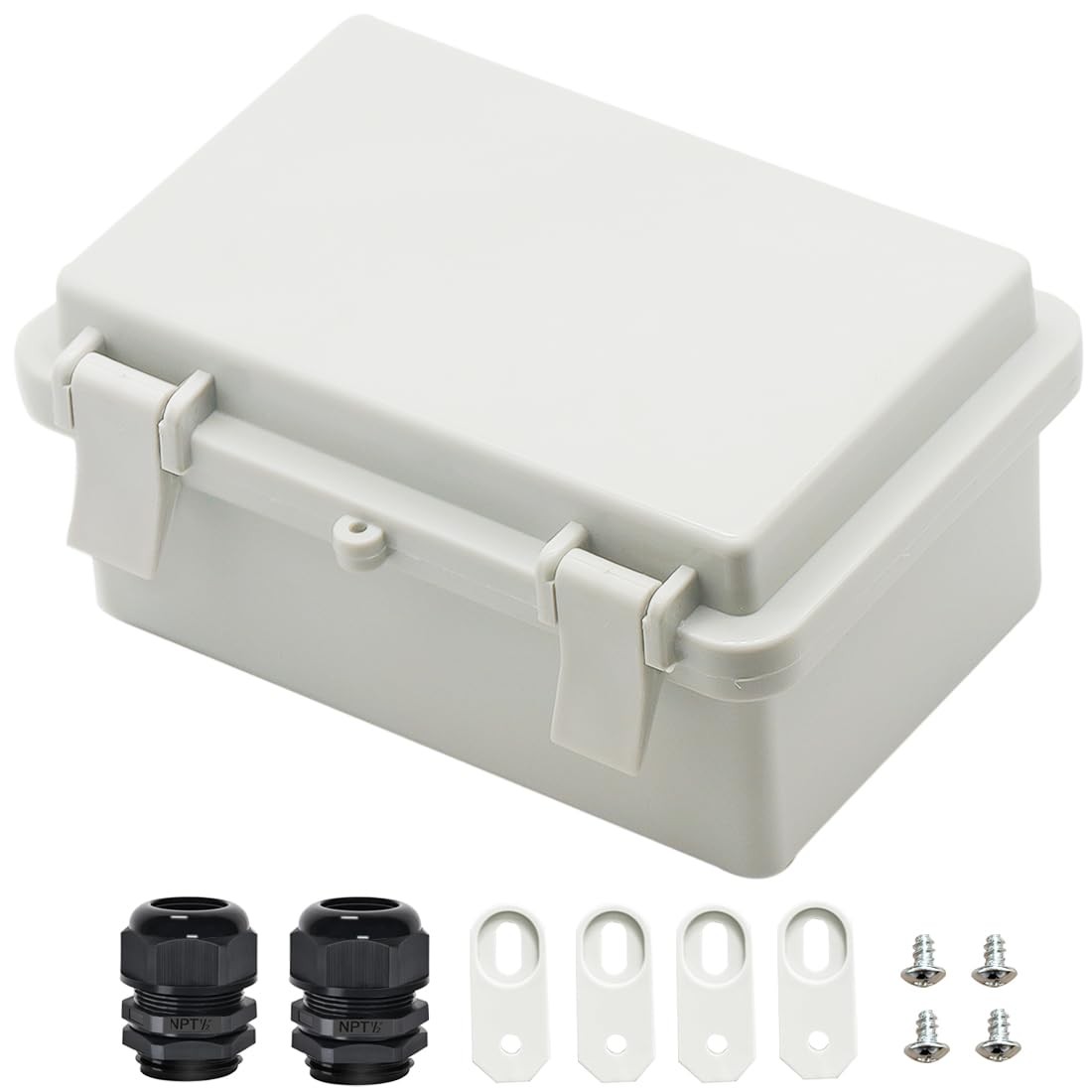Zulkit IP65 Waterproof ABS Plastic Electrical Box – 5.9″ x 3.9″ x 2.8″, Grey