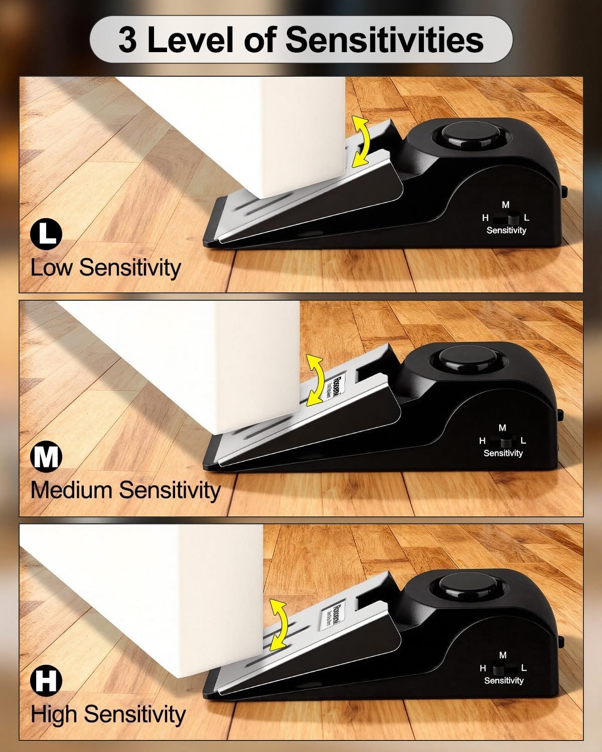 Portable 2-Pack Door Stopper & Alarm System – 120DB Security for Peace of Mind