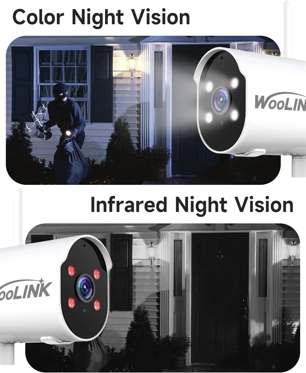 2PK Solar Power Cameras 1080P Outdoor Wireless Security Camera System Wifi Ring