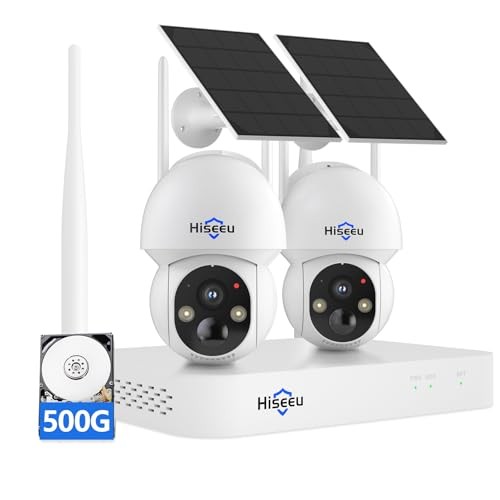 Solar Security Camera Outdoor,4MP Cameras,Wireless Home Solar System 2 Cam KIT
