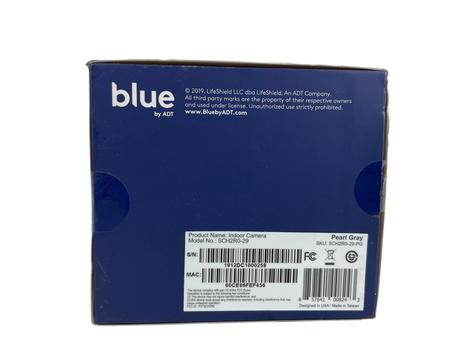Blue By ADT Indoor Camera SCH2R0 Home Security Surveillance