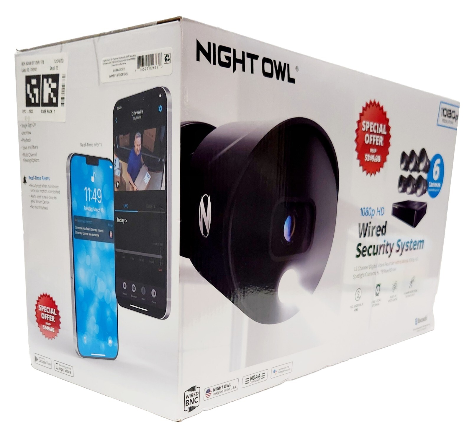 Night Owl 12 Channel DVR Security System with 6 Wired 1080p HD Spotlight Cameras