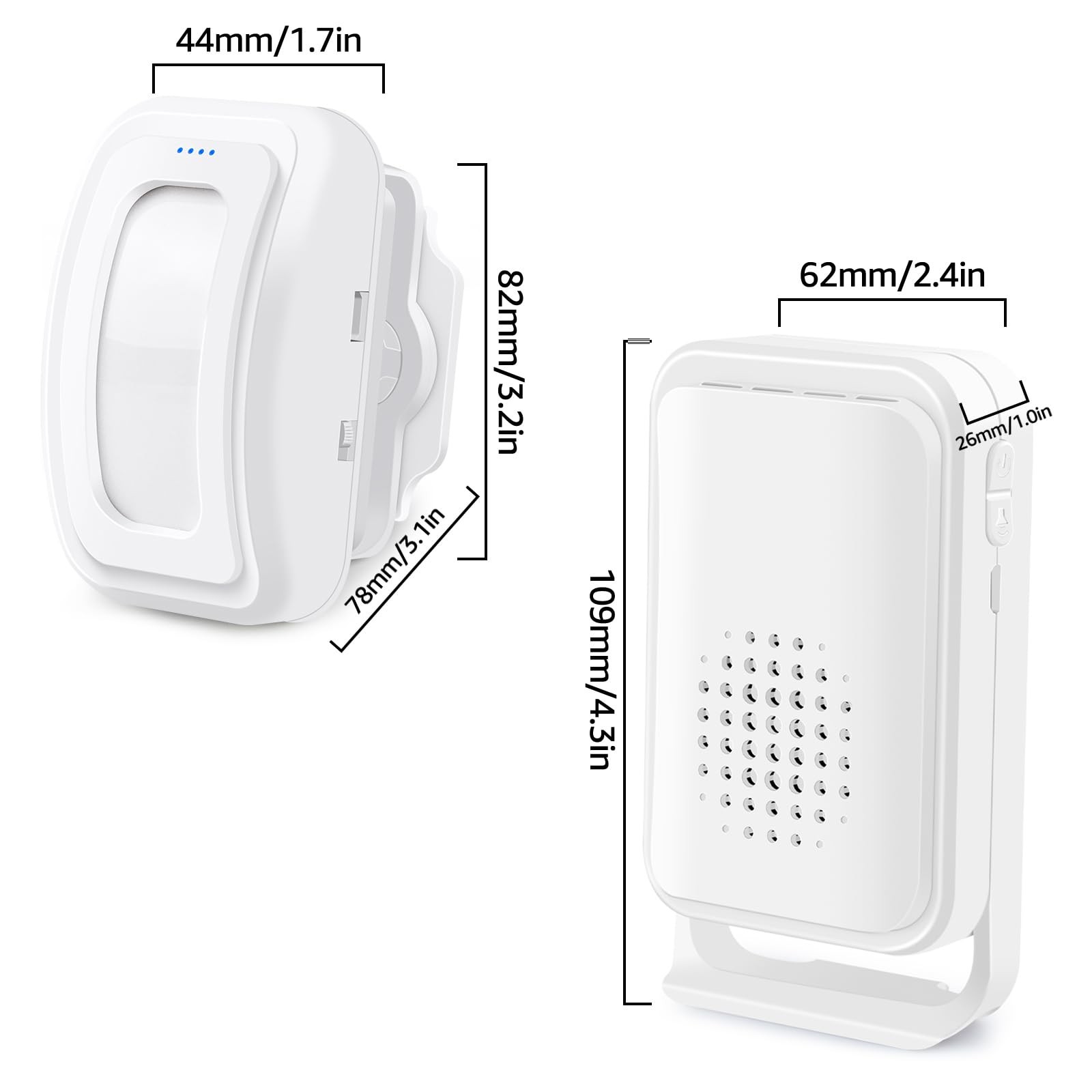 GREENCYCLE Wireless Motion Sensor Door Chime, 1Receiver 1Sensor