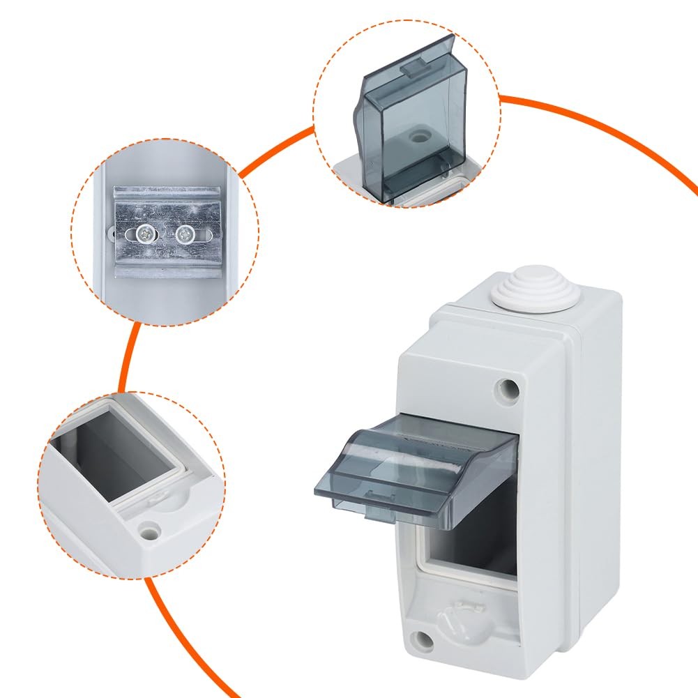 2 Way Breaker Box, Din Rail Box MCB Distribution Protection IP65 Gray