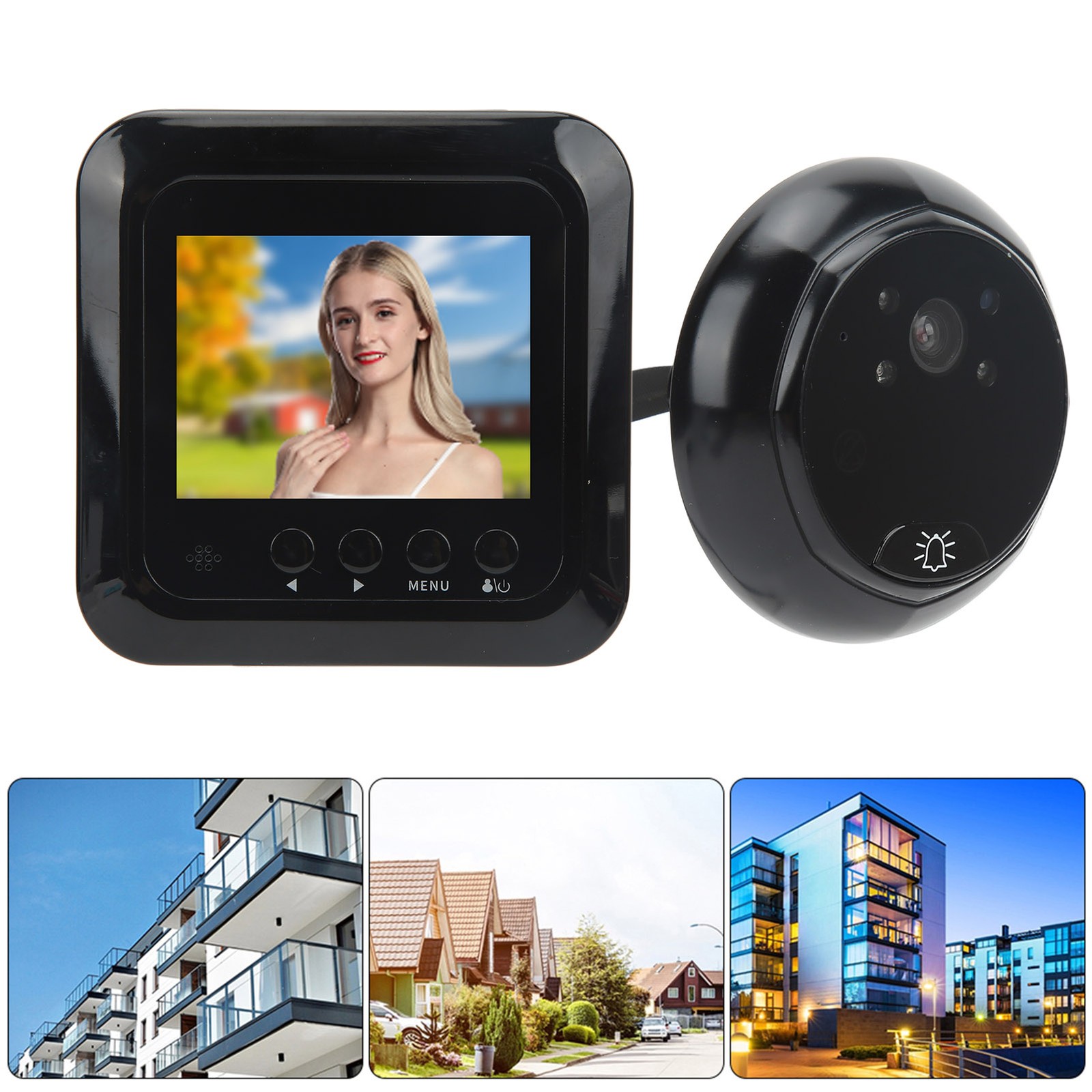Video Door Phone System Digital Door Viewer Infrared Night 160 Degree