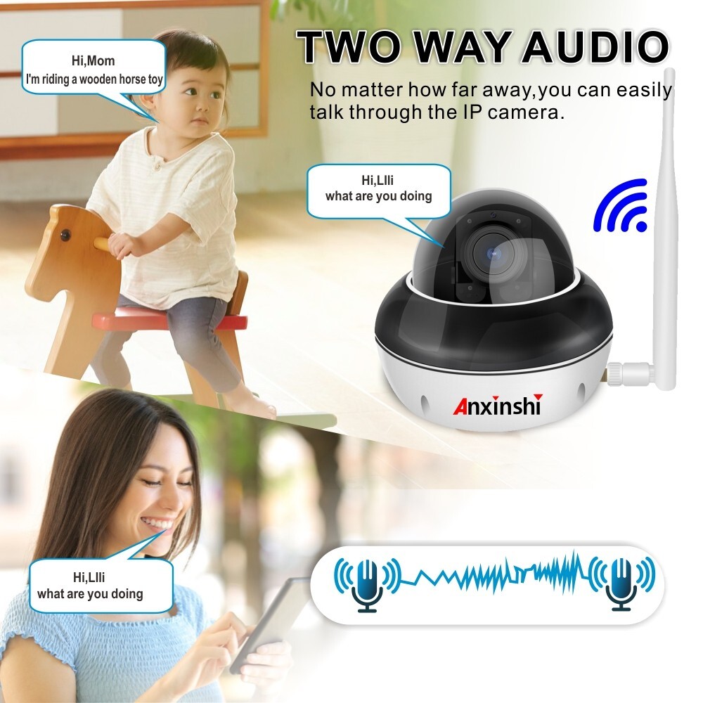 5MP 10XZoom Human Tracking AI wireless Camera P2P Onvif mini PoE MIC PTZ Camera