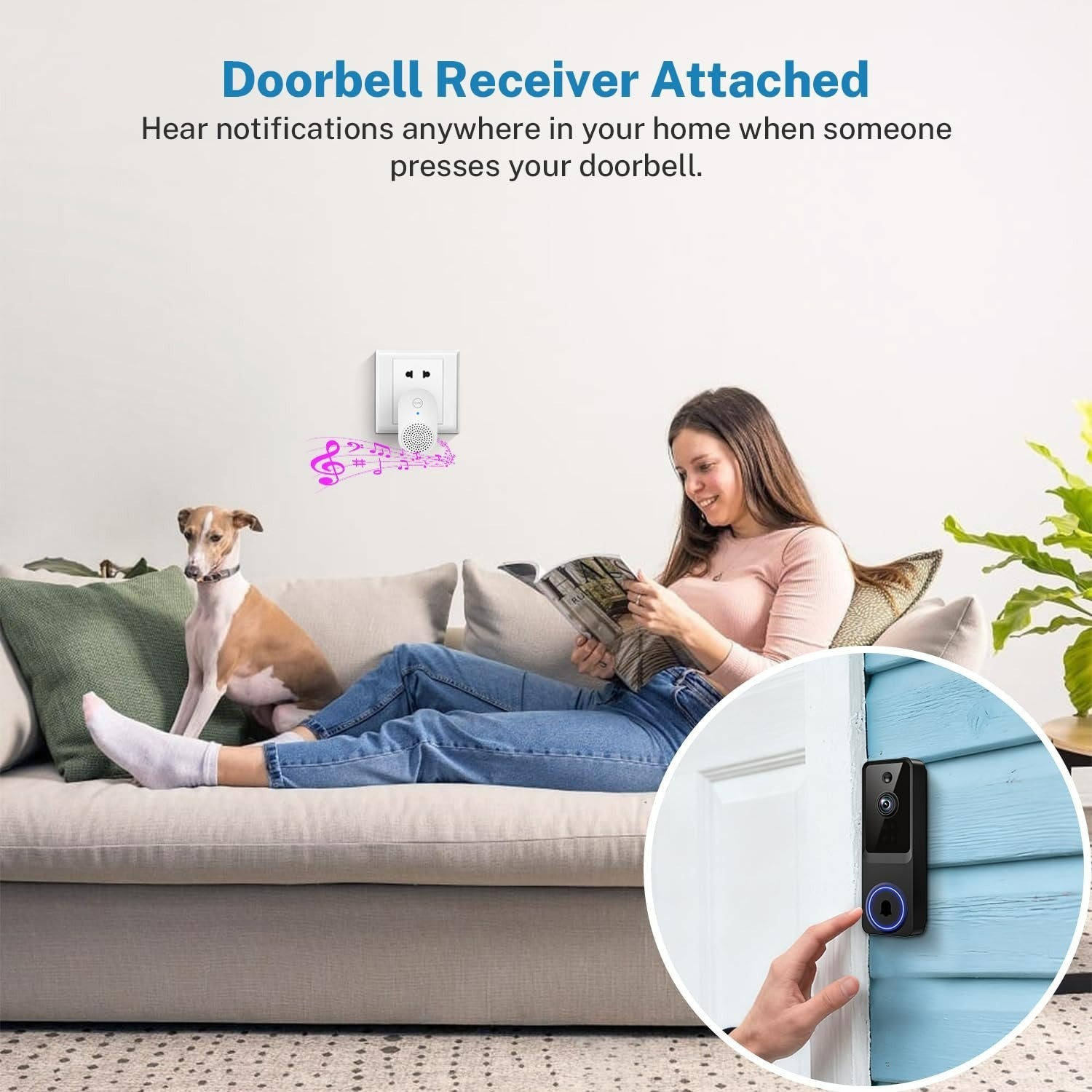 SoraNari Wireless Video Doorbell Camera 1080P FHD Night Vision