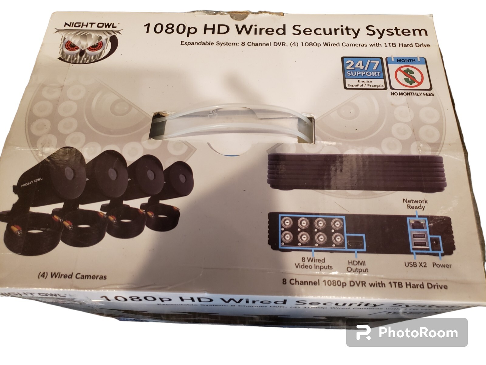 New Night Owl 1080p HD 4 Cameras 1TB 8 Channel Wired Security System Black