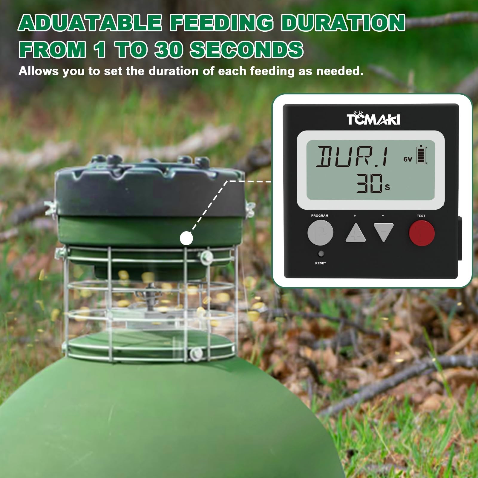 Game Feeder Digital Timer, Deer 3.5IN X X 075IN, Black