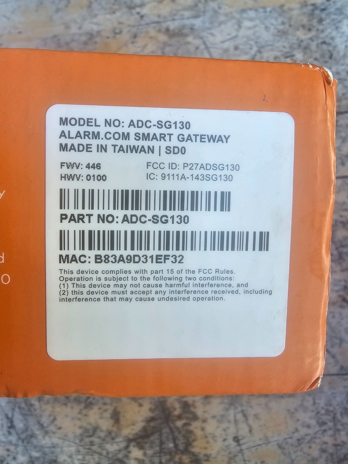 Alarm.com ADC-SG130 Smart Gateway, Wi-Fi Access Point, 2.4 GHz – Brand New
