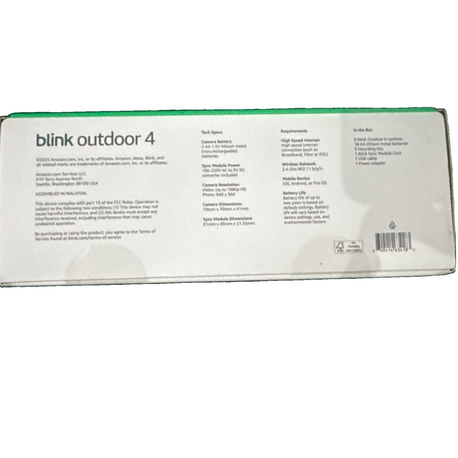 Blink Outdoor 4 2-year battery wireless 5 camera kit 1080p HD IR w/sync module