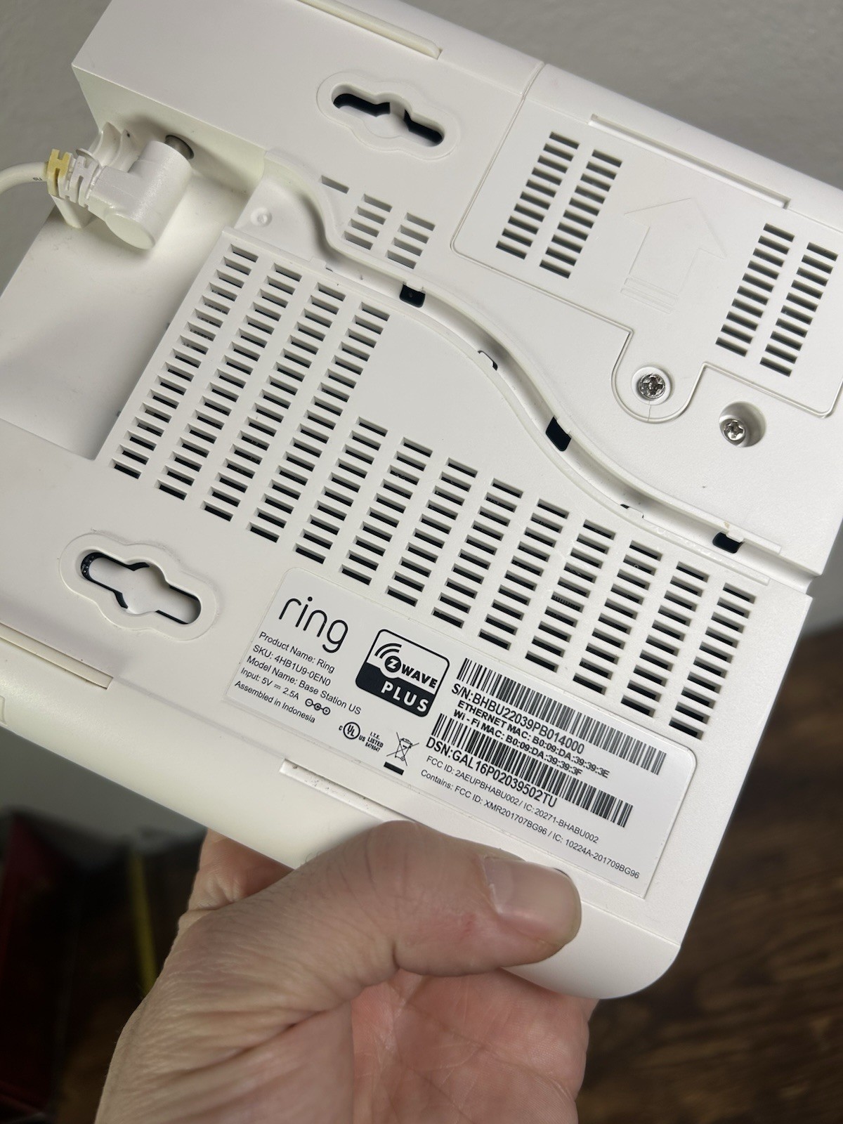 Ring Alarm Base Station US – 4HB1U9-0EN0 – UNKNOWN REGISTRATION