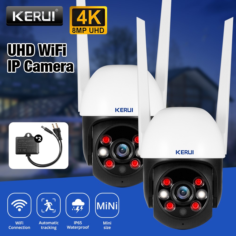 2Set 5MP Ultra HD WiFi Camera 6 LED Fill Light Indoor Outdoor Home Security