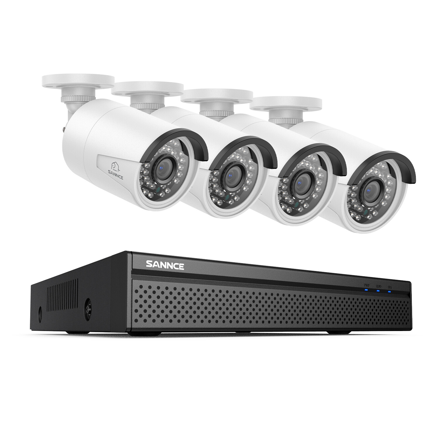 SANNCE HD 4K POE Security IP Camera System 8CH NVR Two Way Audio Human Detection