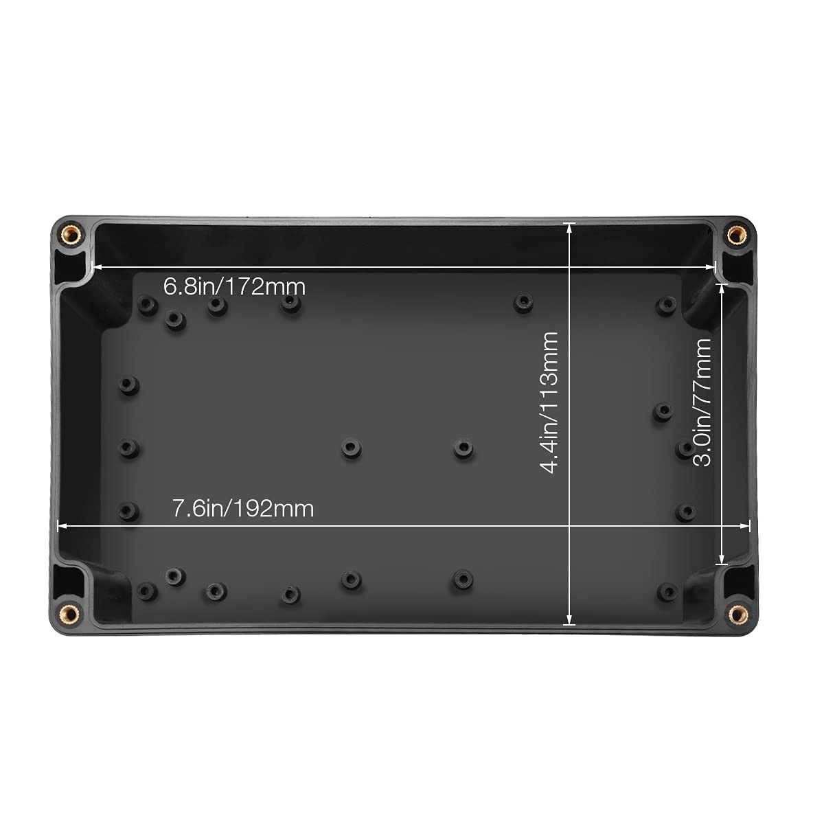 Waterproof Electronic ABS Plastic 7.87"x4.72"x2.95", Black