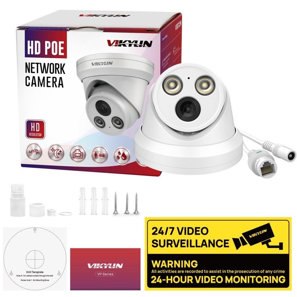 Vikylin SmartFind 16CH NVR 5MP PoE Security Camera System Color Night Vision Lot
