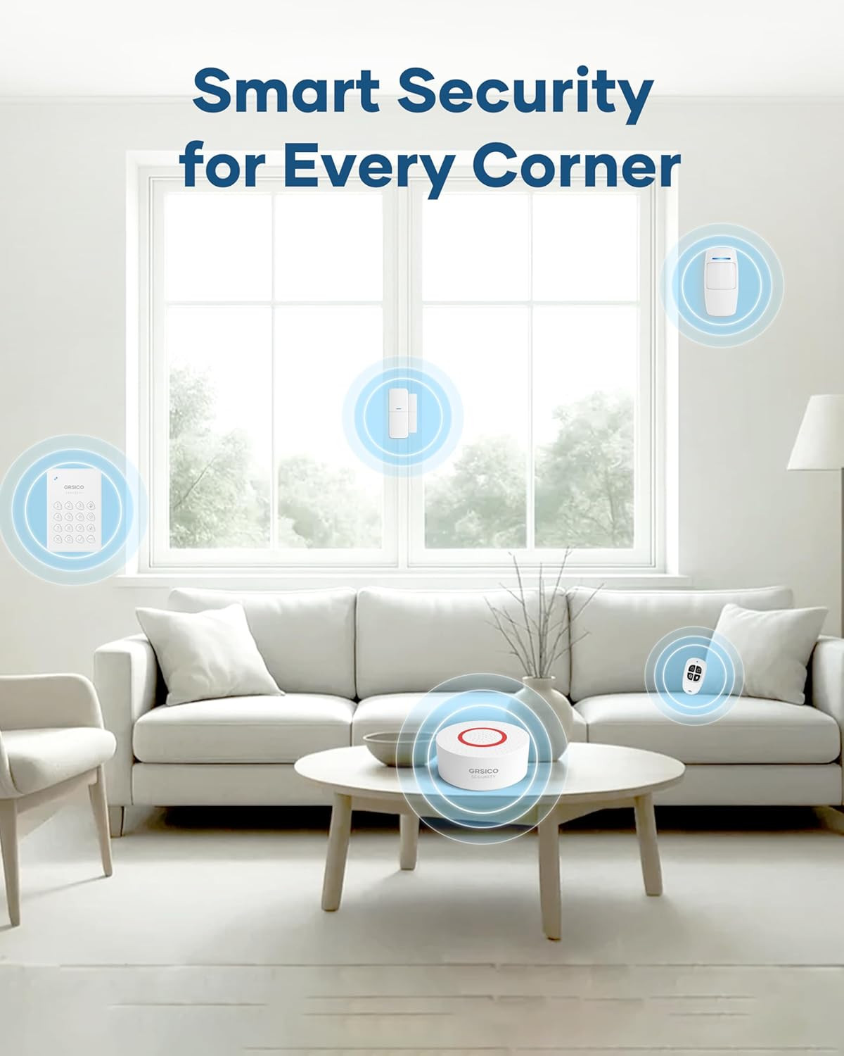 Wireless Home Alarm System 15-Piece Kit, Wifi Alarm System for Home Security wit