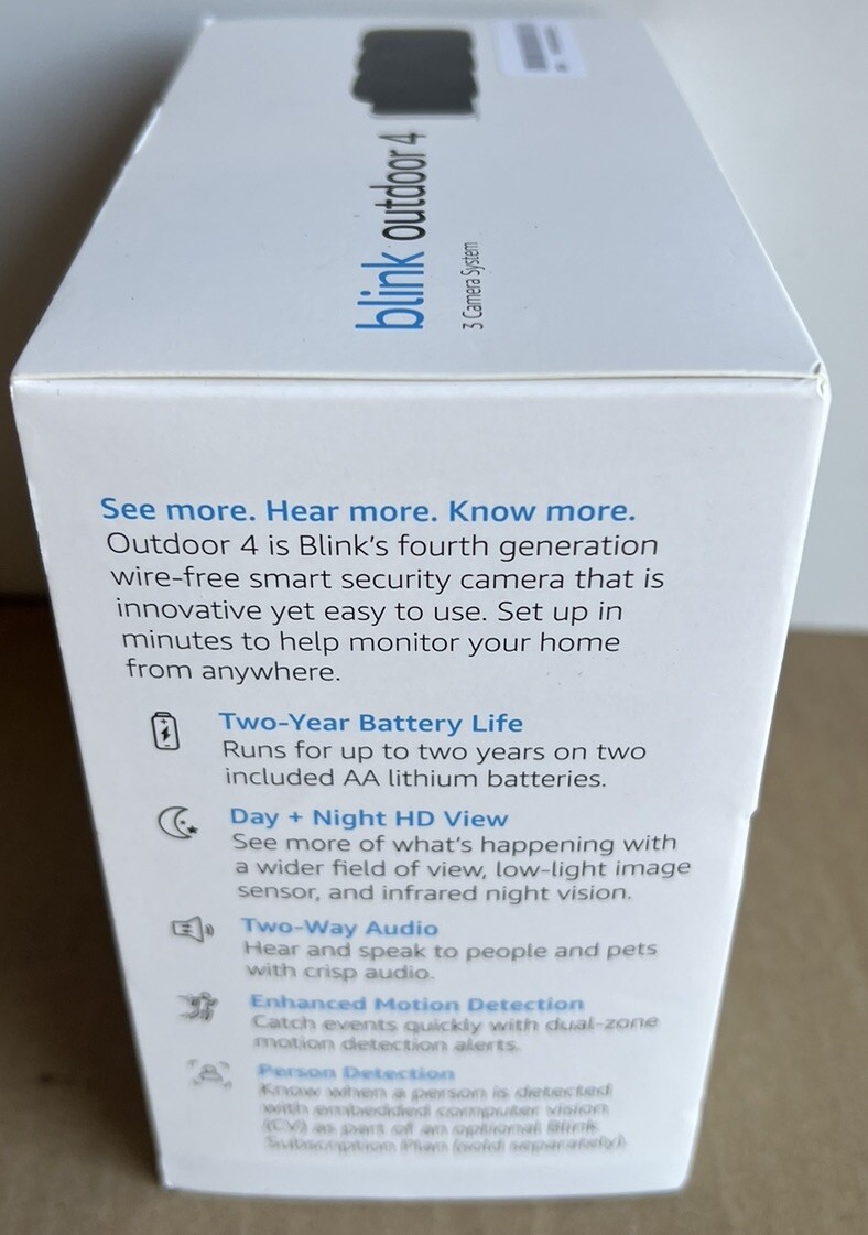 NEW SEALED Blink Outdoor 4 Wire-Free Smart Security 3 Camera System Kit 4th Gen
