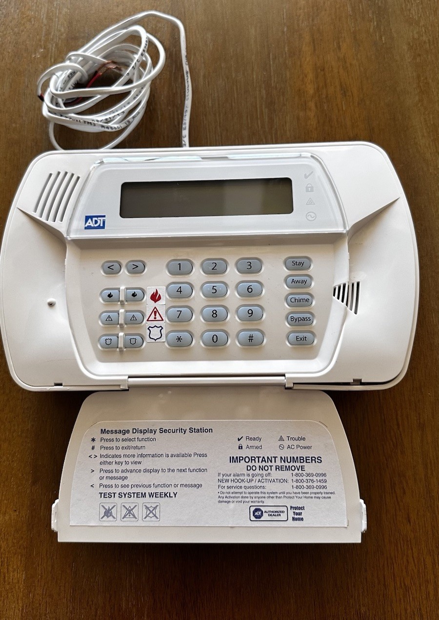 ADT Security Alarm Panel SCW9057G-433 Power Adapter Glass break sensor remote