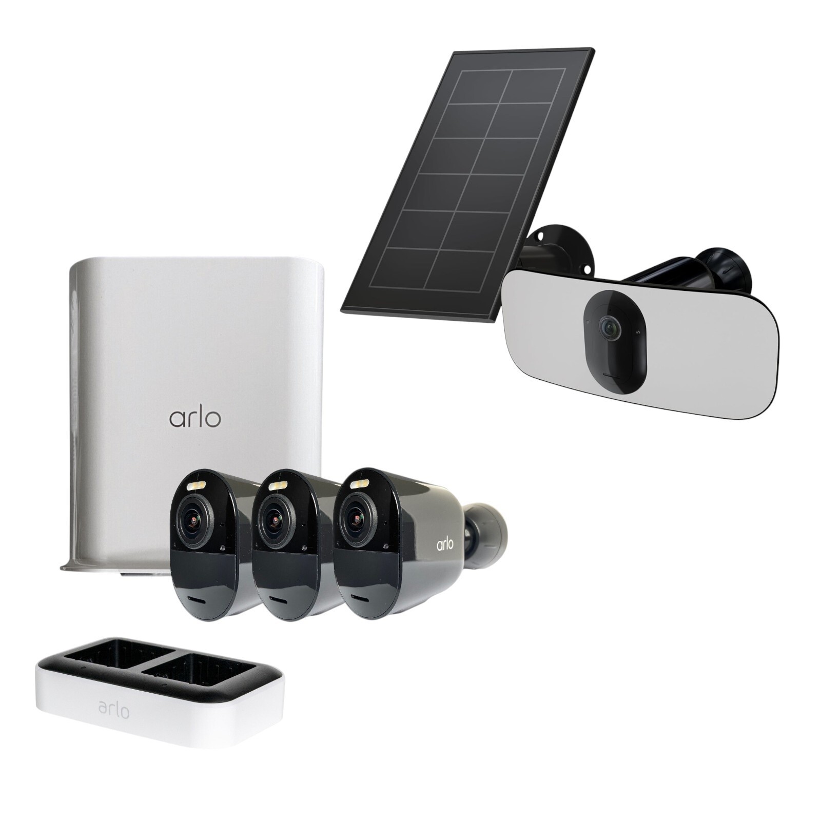 Arlo Ultra 2 4K Wireless 4 Camera Smart Security System with Wireless Floodlight