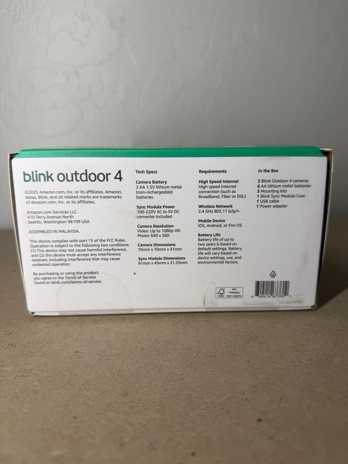 Blink Outdoor 4, (4th Gen 2025) Wireless 3 Camera Security System + Sync Module