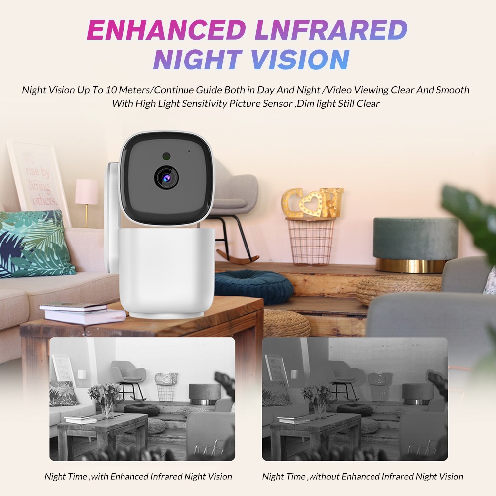 Security Camera, 1080P HD WiFi Camera 360° Pan/Tilt Night Vision Two-Way Audio