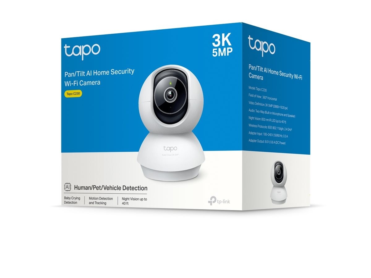 TP-LINK Tapo C230 Pan/Tilt AI Security Wi-Fi Cam Network Camera 5MP
