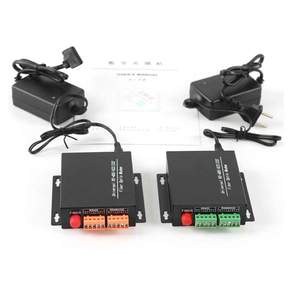 RS485/422/232 Data over Fiber Optic Extenders Converters FC Singlemode 20Km