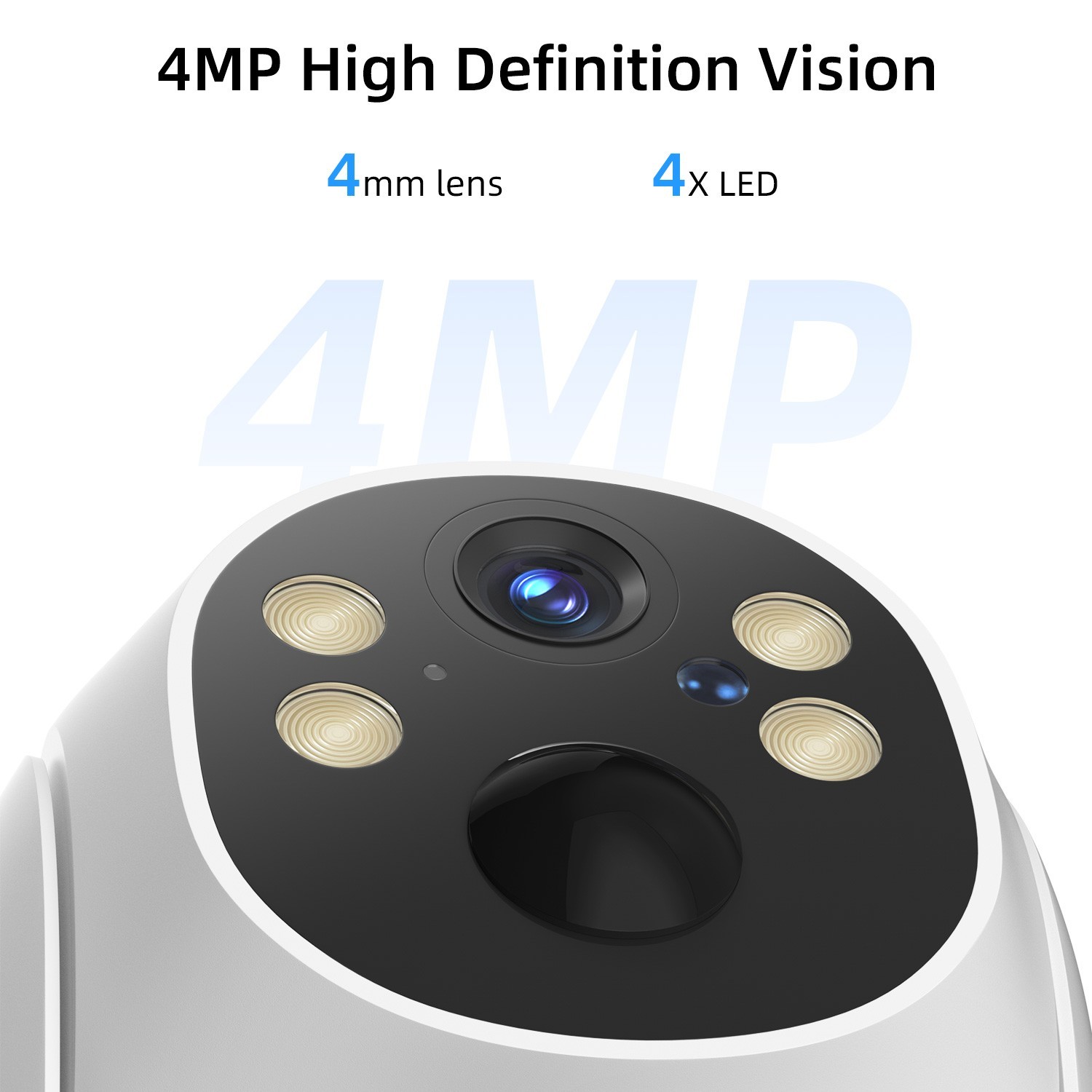 2K Solar Security Camera Outdoor Wireless 360° PTZ 4MP Color Night Vision