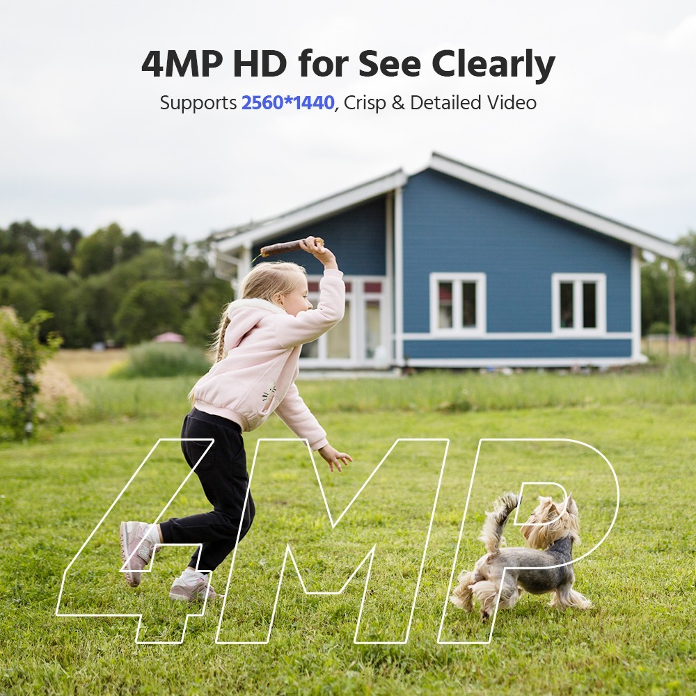 Annke 4MP Wireless Solar Battery Powered Security Camera System PT Color Night
