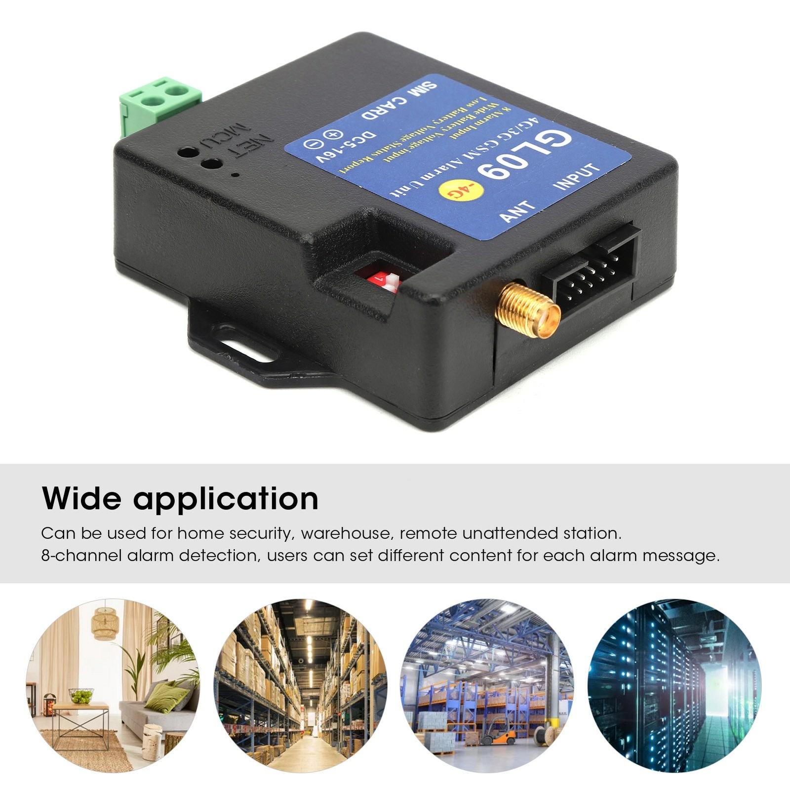 4G 3G 2G GSM Alarm System 8 Channels 5-16V DC Home Security SMS Message Call APP