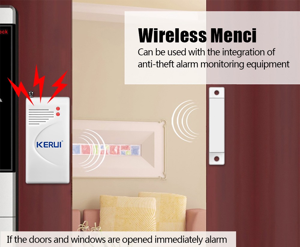 Wireless Magnetic Window/Door Sensor Detect For KERUI Home Security Alarm System