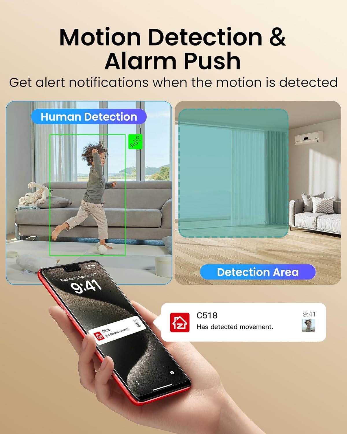 ZOSI 2K 3MP 360° Pan/Tilt Indoor WiFi Security Surveillance IP Camera 2.4/5GHz