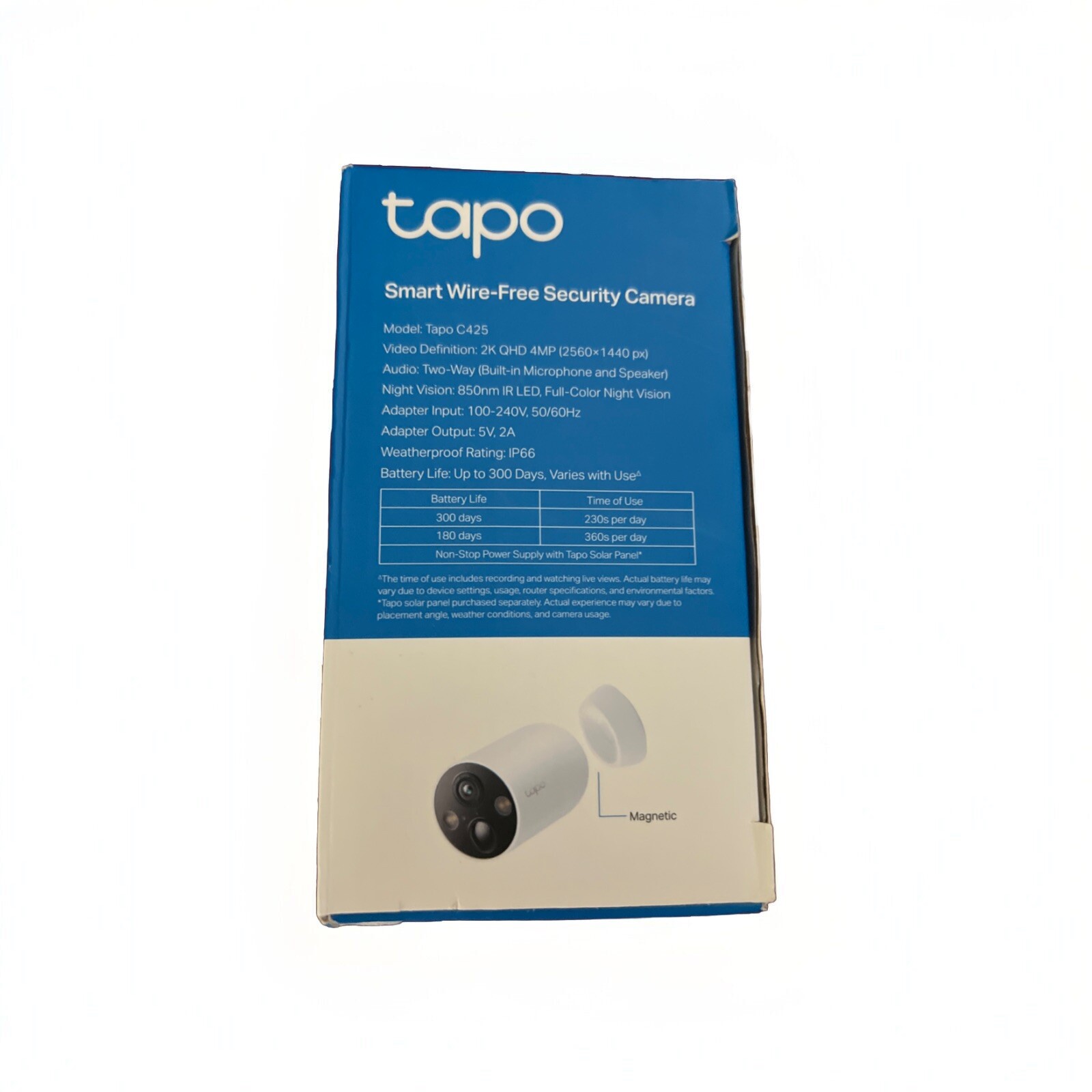 TP-Link Tapo Wire-Free MagCam, Indoor/Outdoor 2K Battery Powered Smart Security